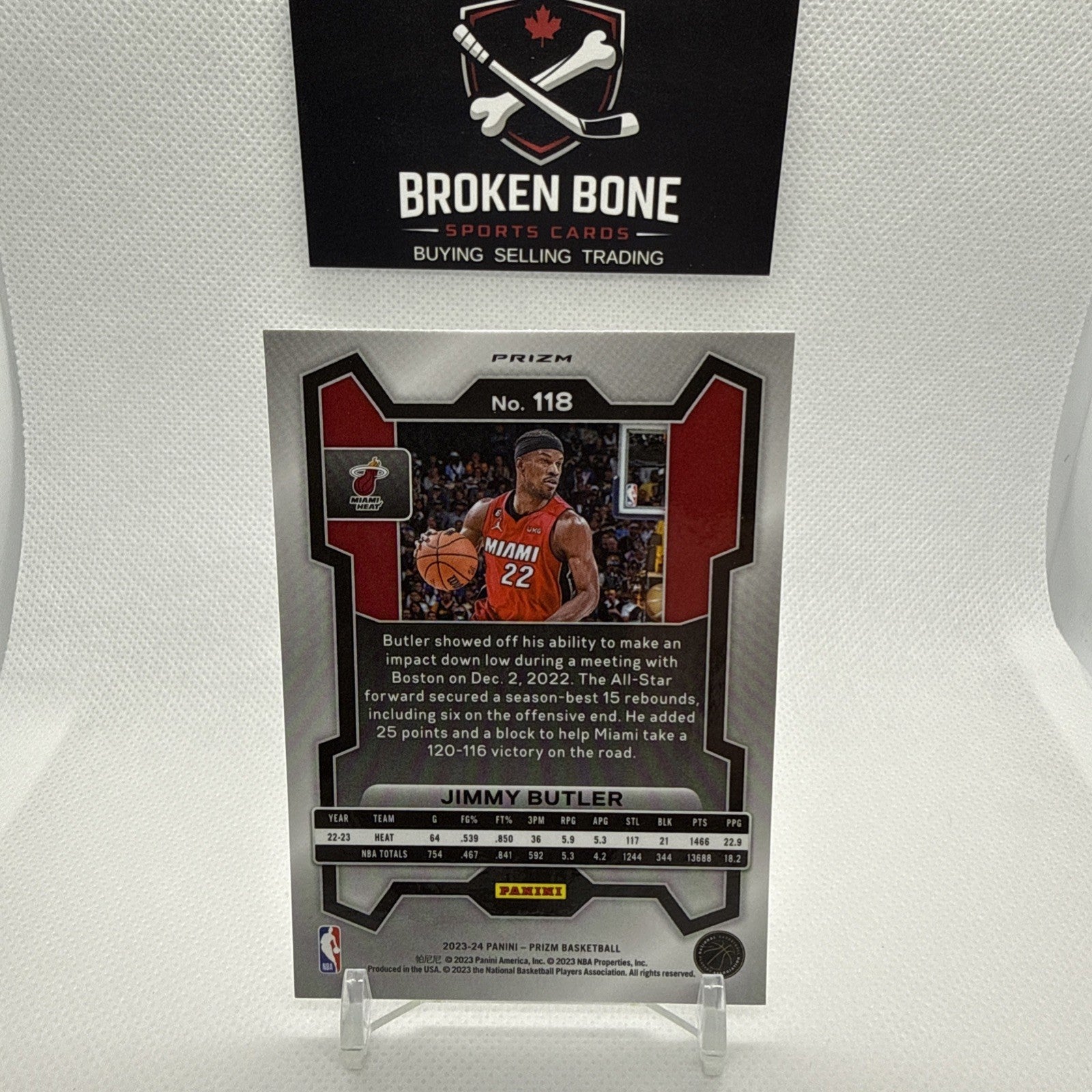 Jimmy Butler 2023-24 Panini Prizm Silver Prizm #118 Heat
