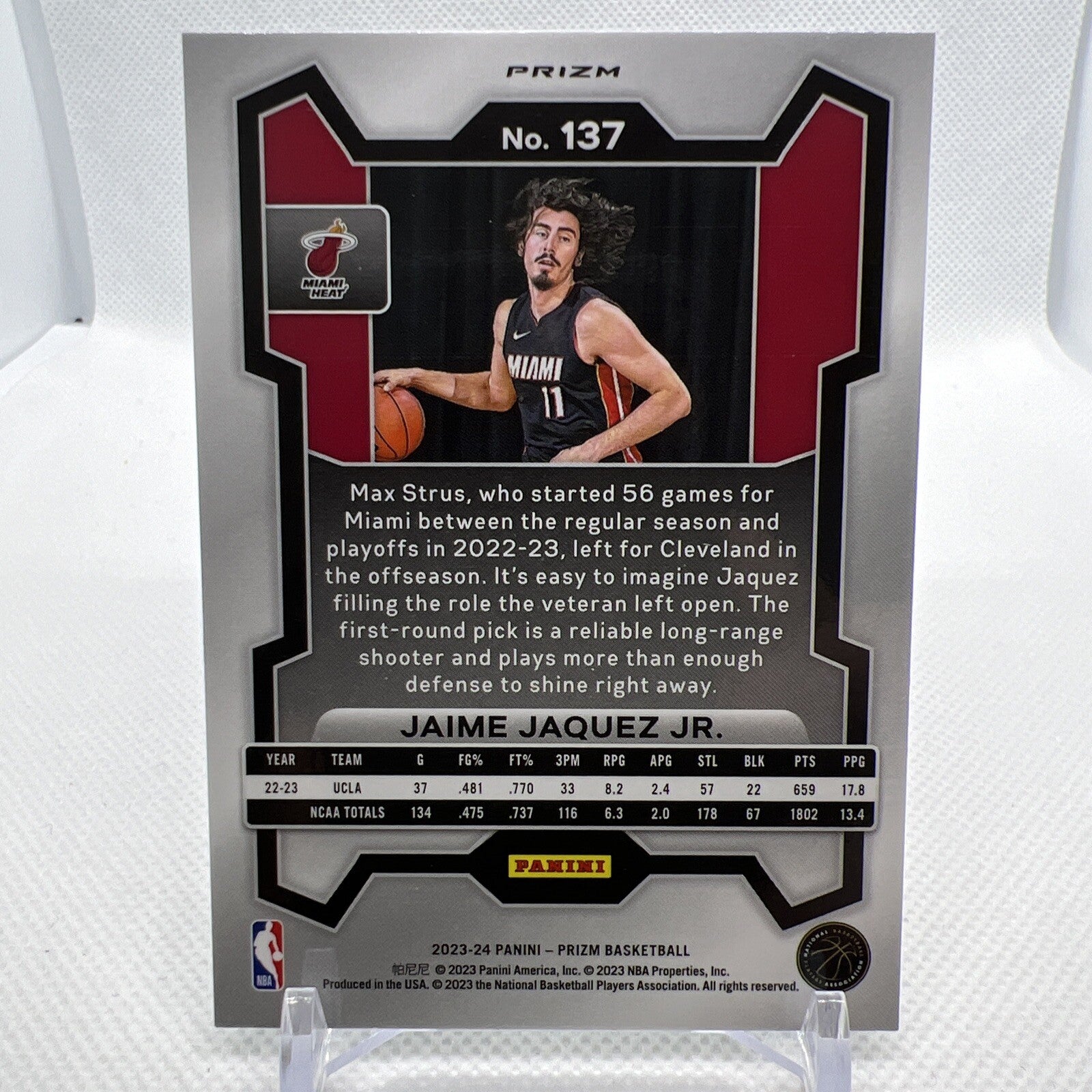Jaime Jacquez Jr 2023-24 Panini Prizm Green Ice Rookie Parallel Miami Heat