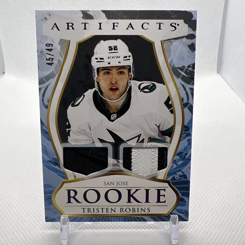 Tristen Robins 23-24 Upper Deck Artifacts Rookie Dual Patch /49 San Jose Sharks