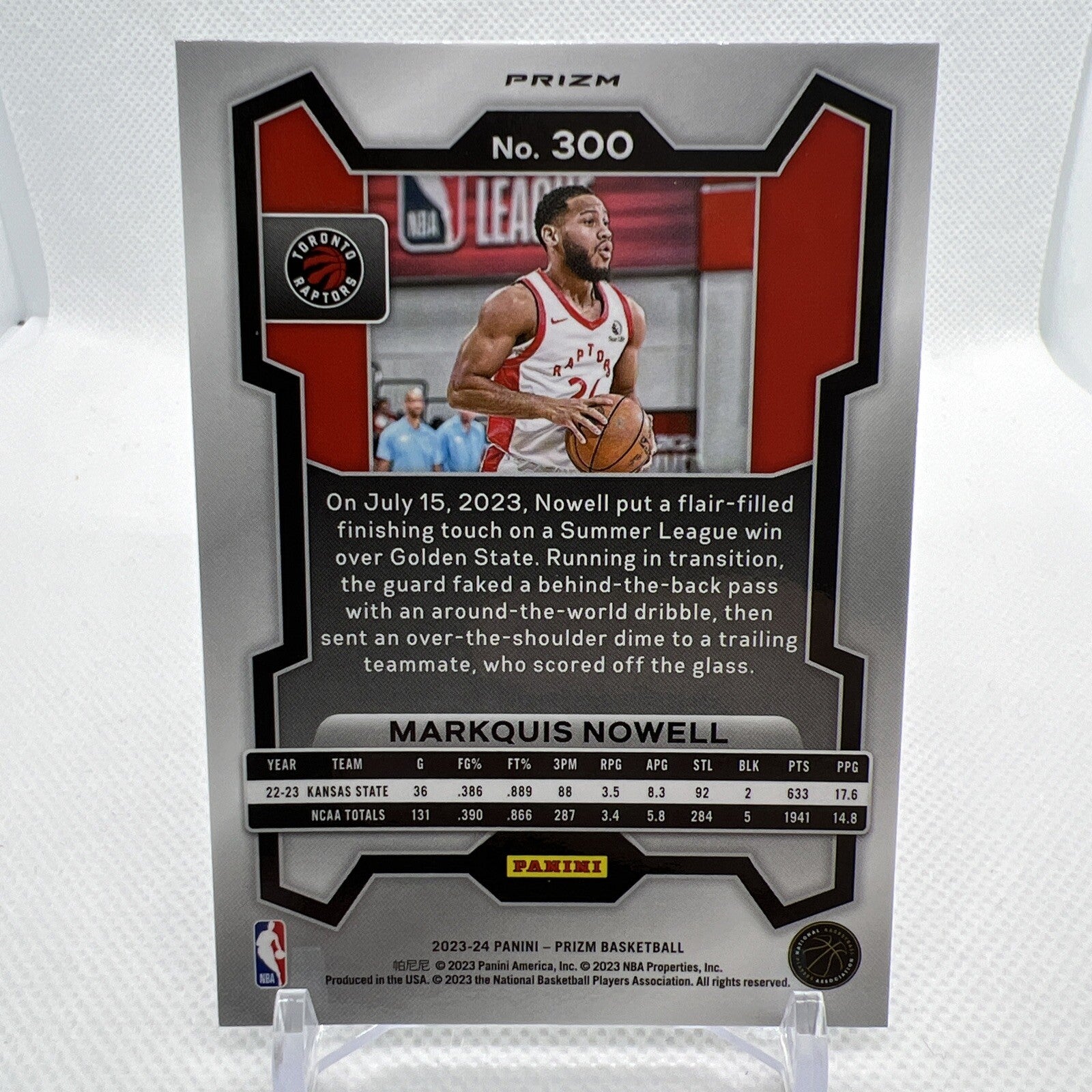 Markquis Nowell 2023-24 Panini Prizm Green Ice Rookie RC Toronto Raptors