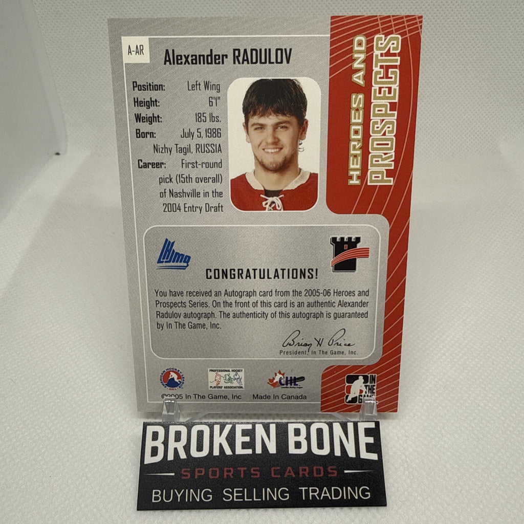 Alexander Radulov 2005-06 Heroes and Prospects Auto SSP
