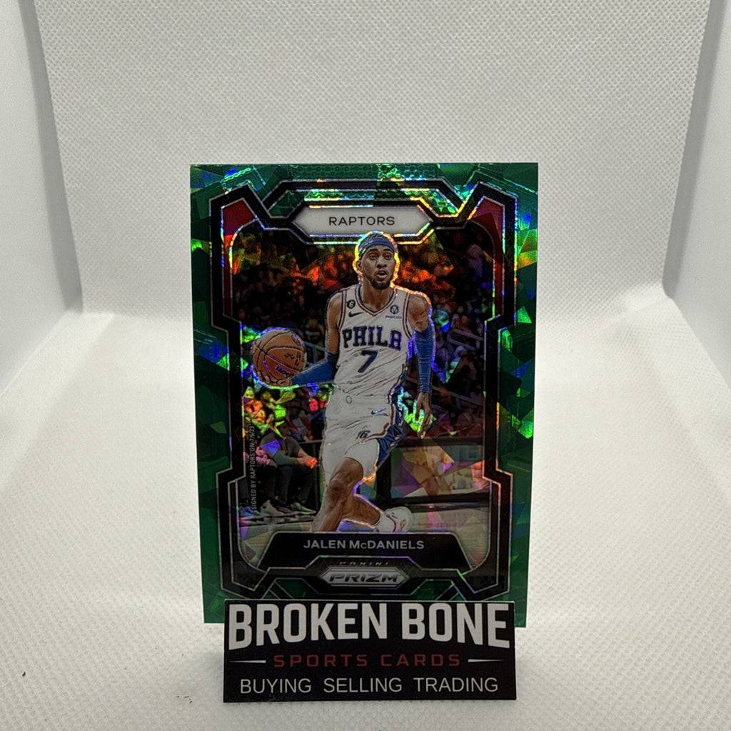 Jalen McDaniels 2023-24 Panini Prizm Green Cracked Ice SSP #291 Raptors