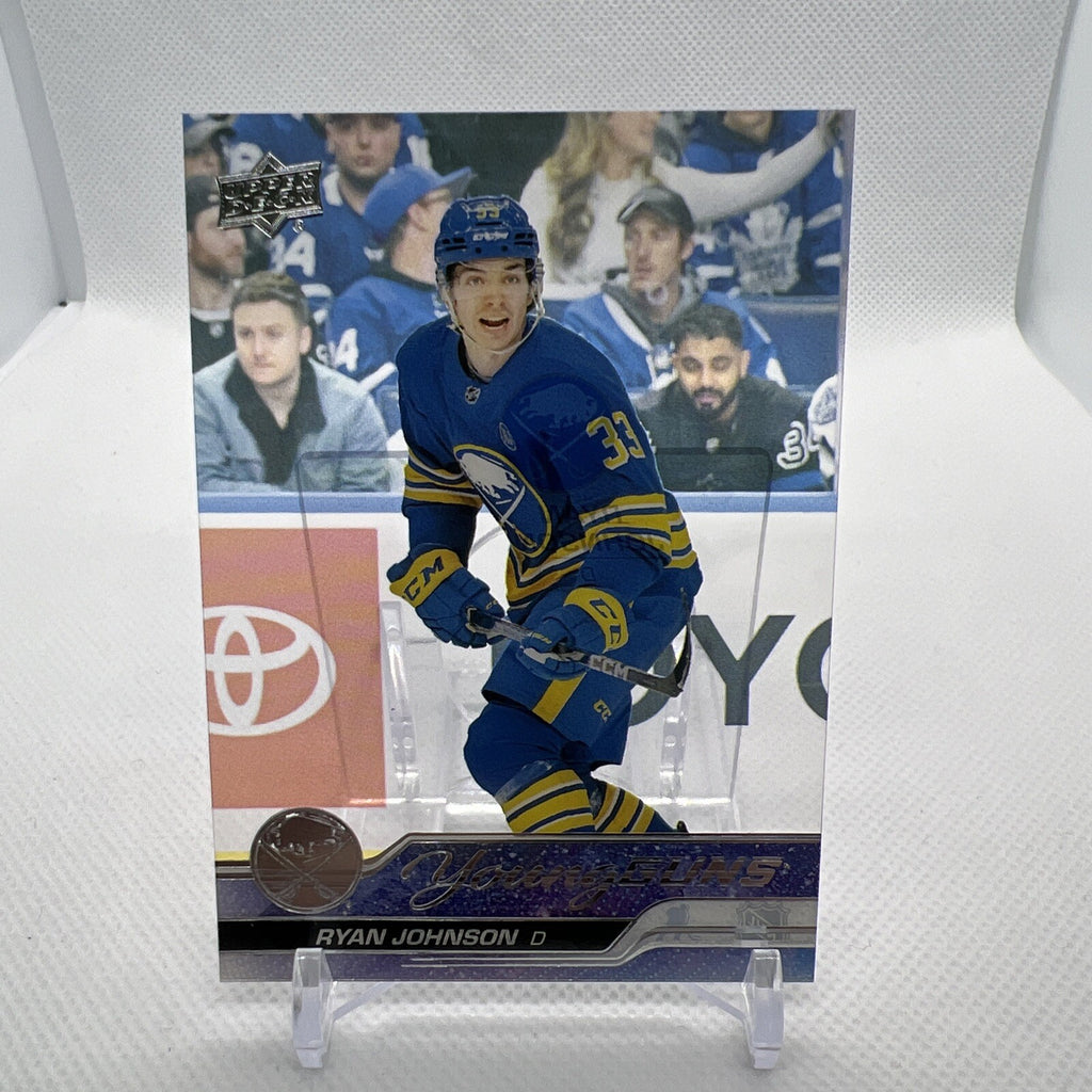 Ryan Johnson 2023-24 Upper Deck Young Guns Clear Cut Buffalo Sabres RC