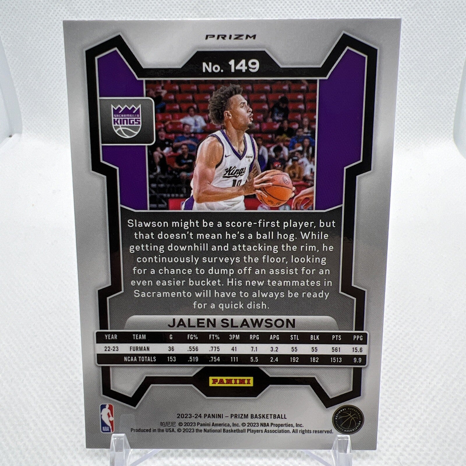 Jalen Slawson 2023-24 Panini Prizm Green Ice Rookie RC Sacremento Kings