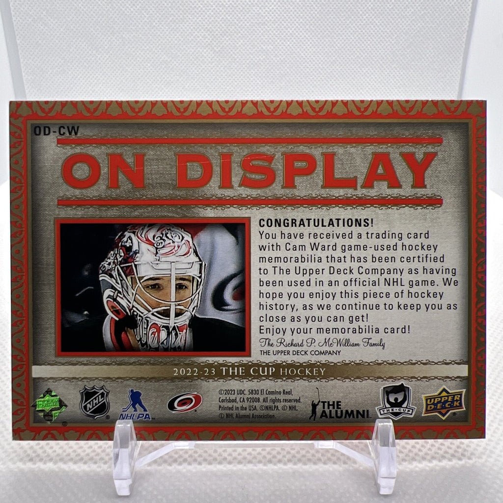 Cam Ward 2022-23 The Cup On Display /49 Carolina Hurricanes