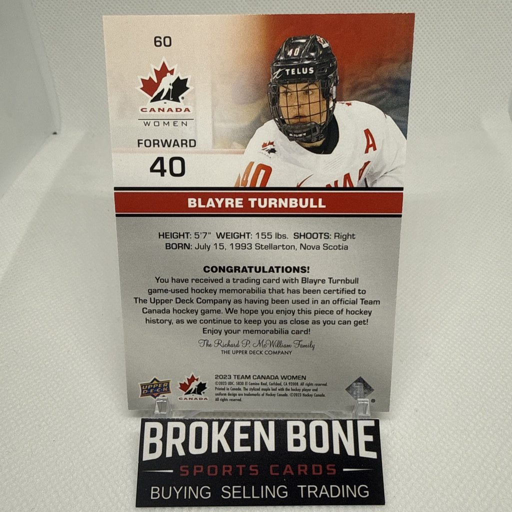 Blayre Turnbull 2023 Team Canada Juniors Game Used Patch Parallel