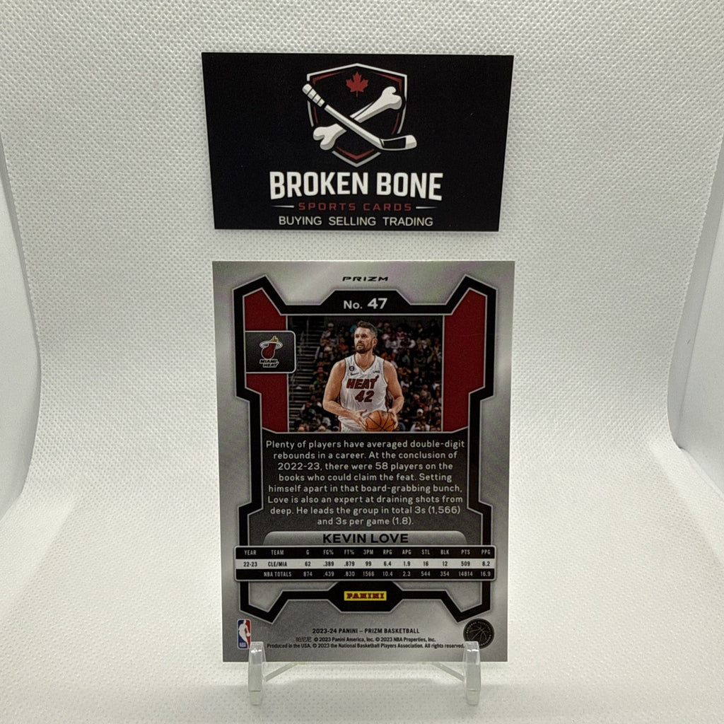 Kevin Love 2023-24 Panini Prizm Green Cracked Ice SSP #47 Heat