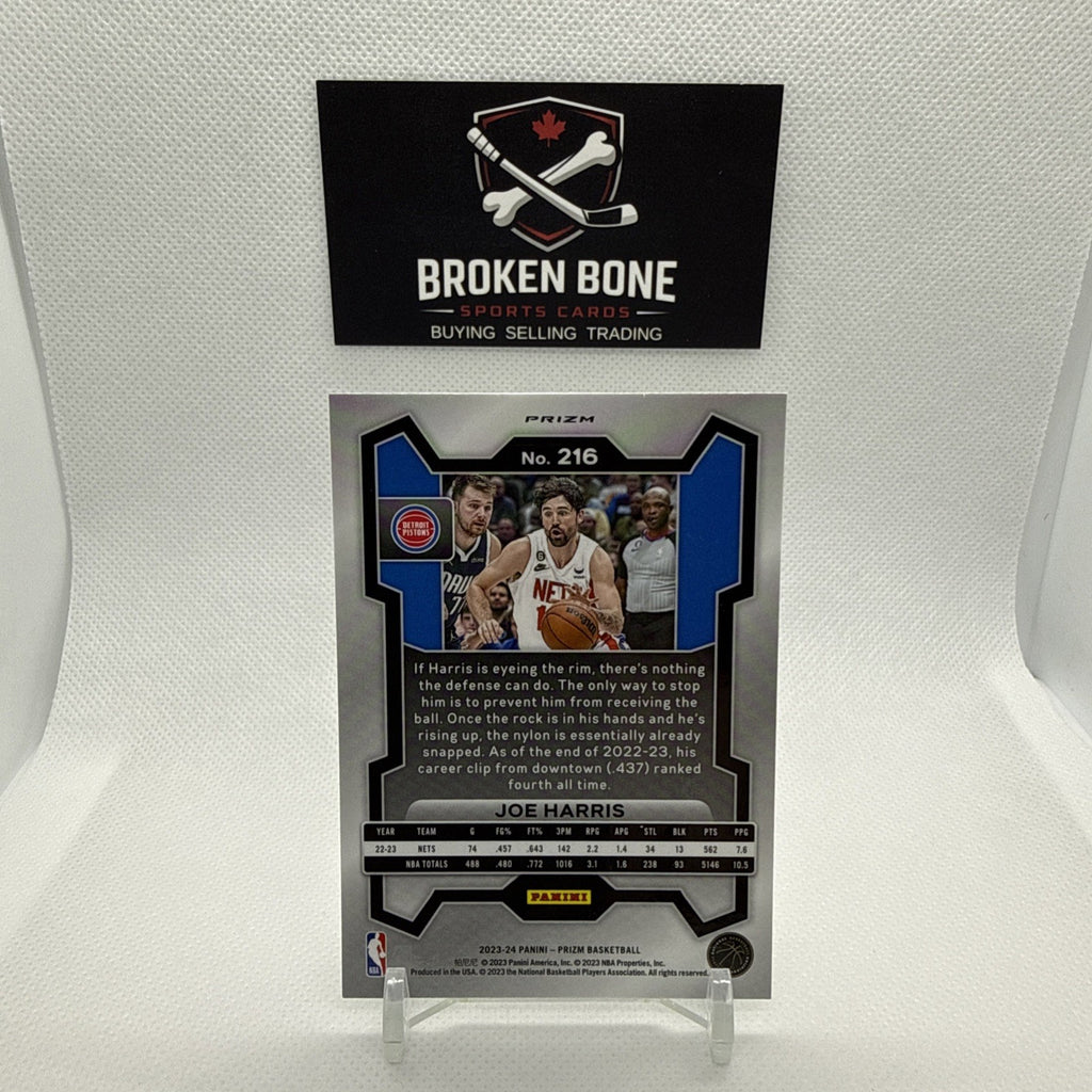 Joe Harris 2023-24 Panini Prizm Green Cracked Ice SSP #216 Pistons