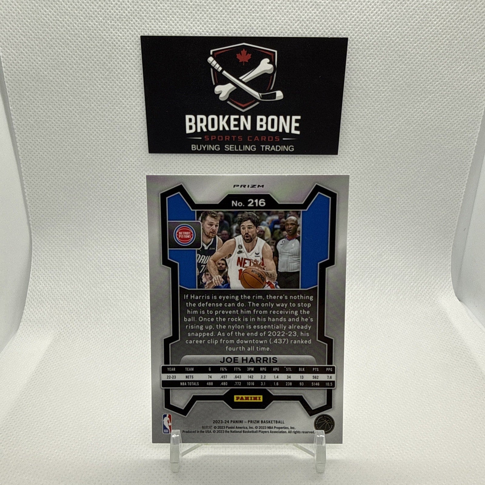 Joe Harris 2023-24 Panini Prizm Green Cracked Ice SSP #216 Pistons