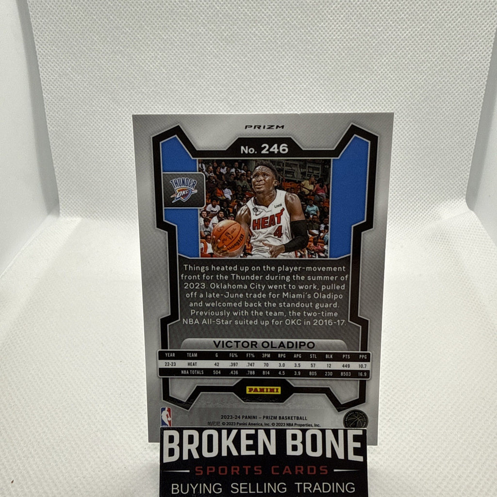 Victor Oladipo 2023-24 Panini Prizm Green Cracked Ice SSP #246 Thunder