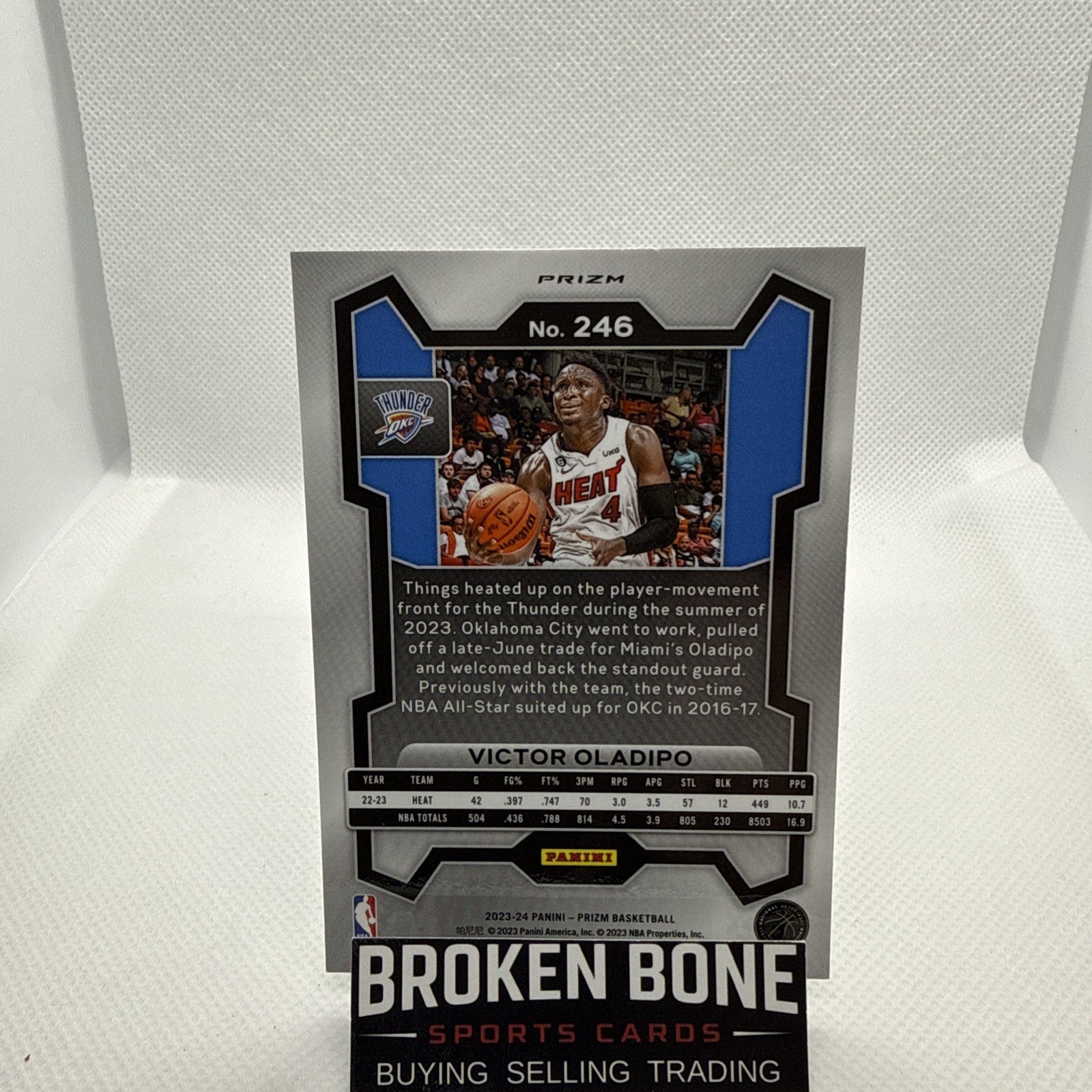 Victor Oladipo 2023-24 Panini Prizm Green Cracked Ice SSP #246 Thunder