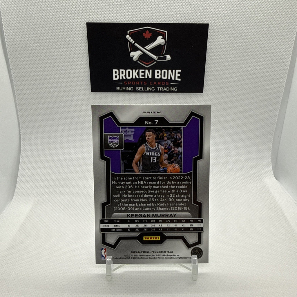Keegan Murray 2023-24 Panini Prizm Green Cracked Ice SSP #7 Kings