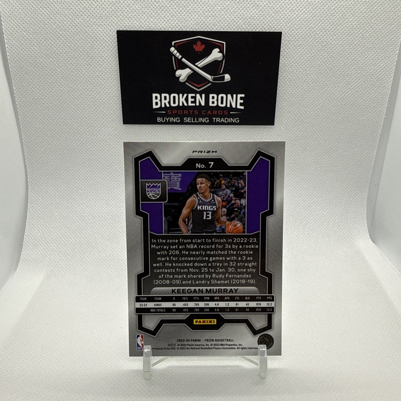 Keegan Murray 2023-24 Panini Prizm Green Cracked Ice SSP #7 Kings