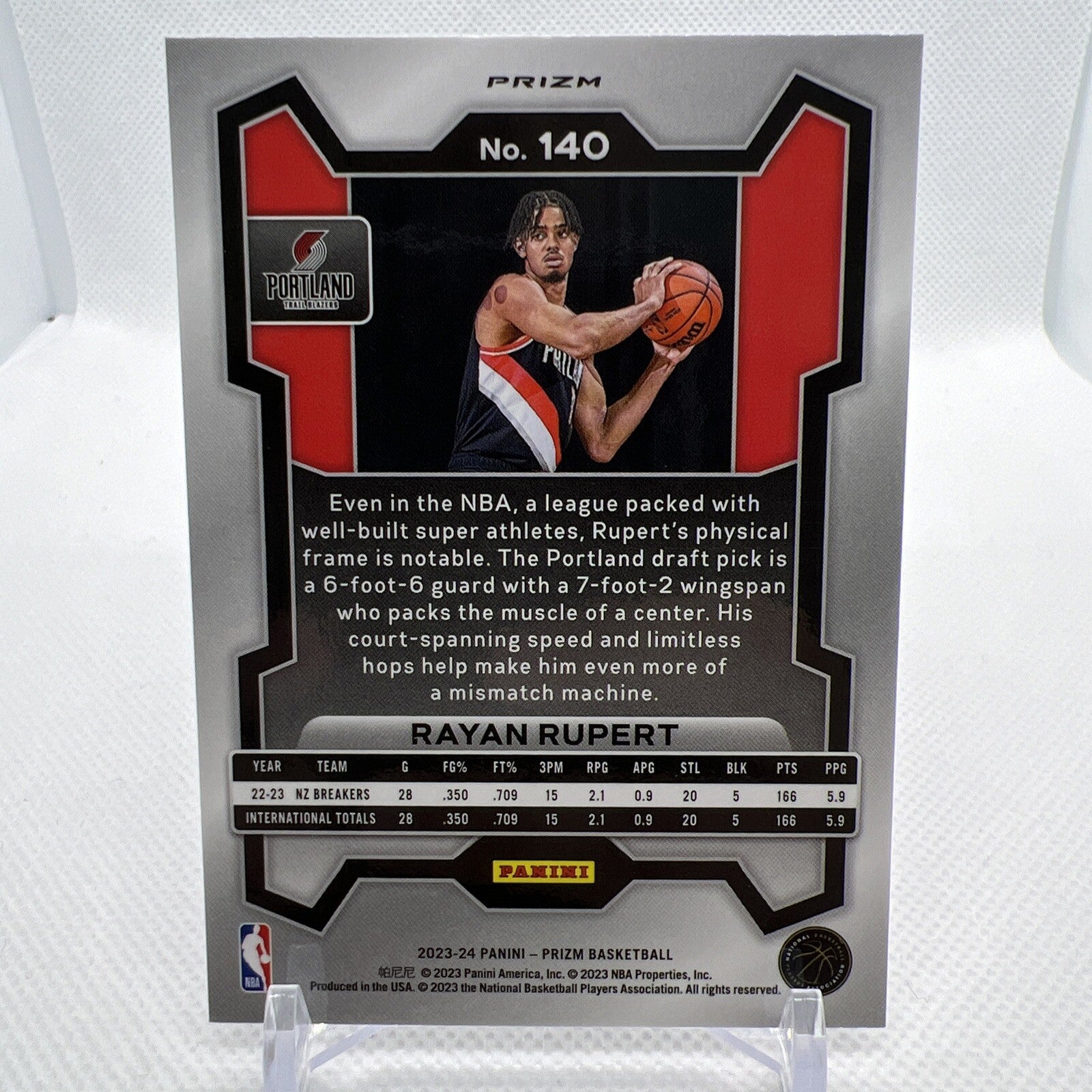Rayan Rupert 2023-24 Panini Prizm Silver Prizm Rookie RC Portland Trail Blazers