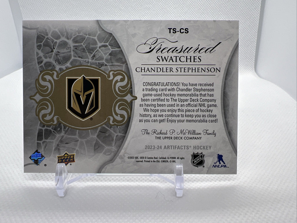 Chandler Stephenson 23-23 UD Artifacts Treasured Swatches Game Used Jersey