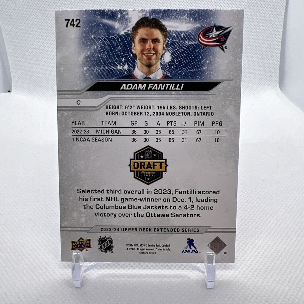 Adam Fantilli 2023-24 Upper Deck Draft Day Rookie Columbus Blue Jackets