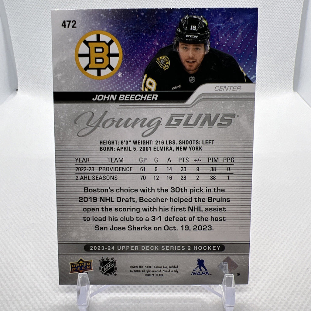 John Beecher 2023-24 Upper Deck Young Guns Rookie Boston Bruins 6 RC
