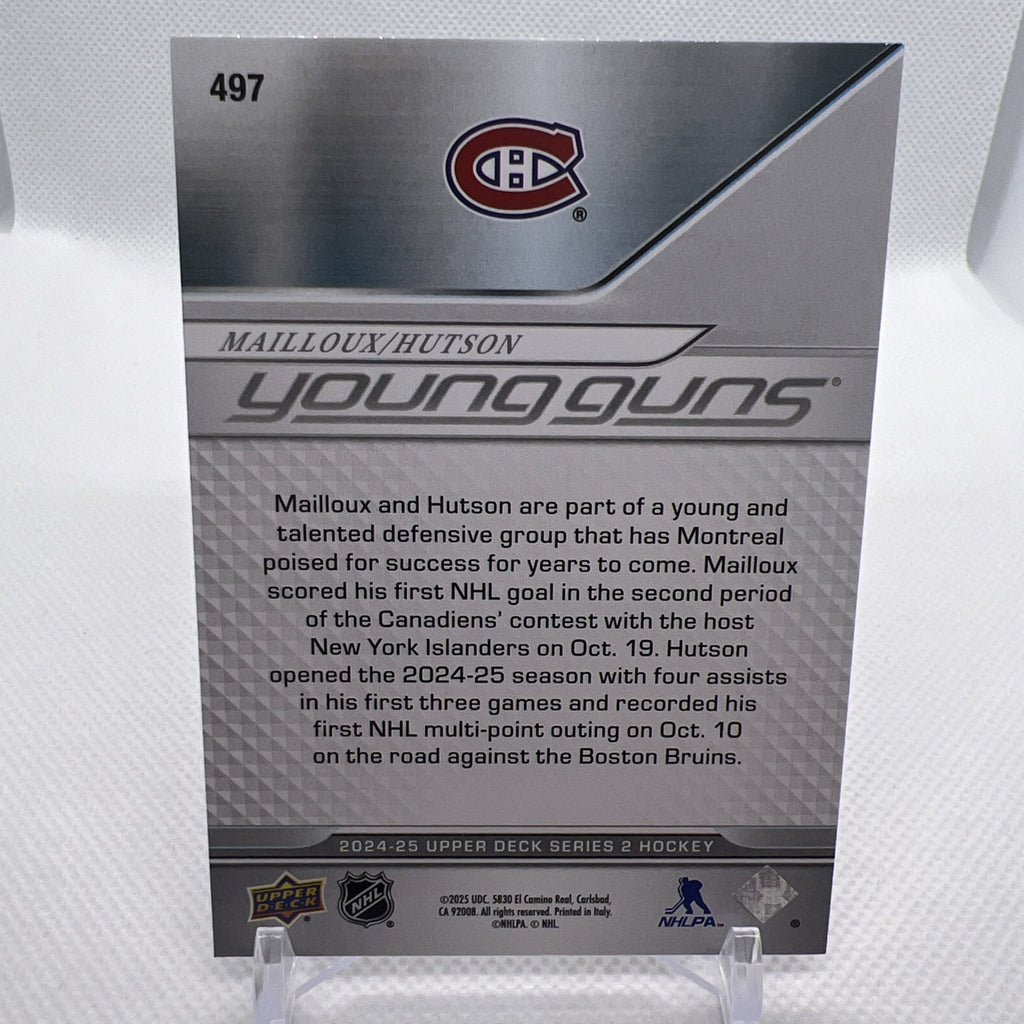 Lane Hutson & Logan Mailloux 2024-25 Upper Deck Young Guns RC Canadiens 1