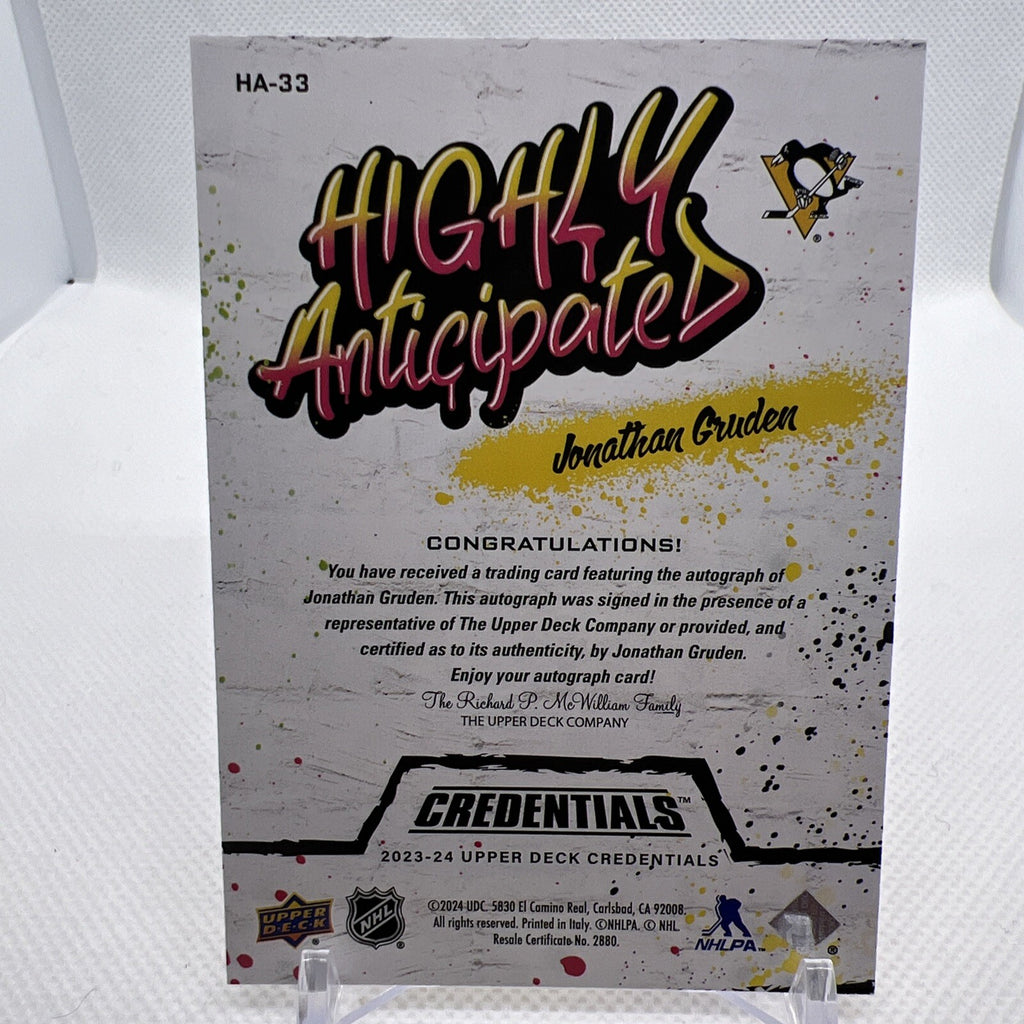 Jonathan Gruden 2023-24 Credentials Highly Anticipated Auto Pittsburgh Penguins