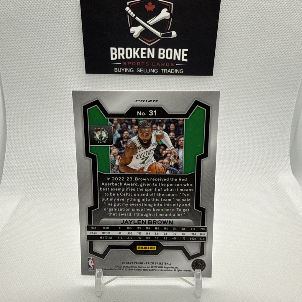 Jaylen Brown 2023-24 Panini Prizm Silver Prizm #31 Celtics