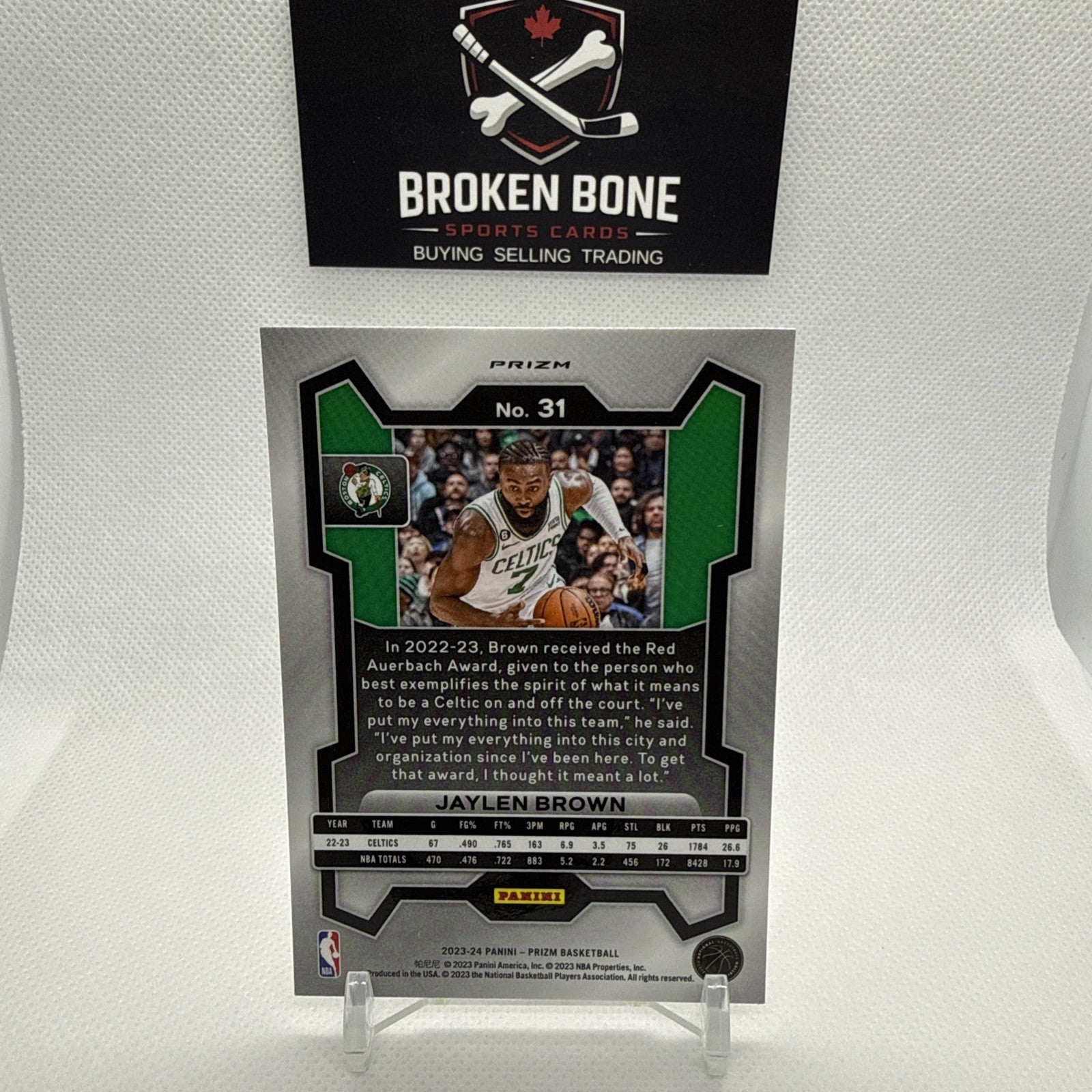 Jaylen Brown 2023-24 Panini Prizm Silver Prizm #31 Celtics