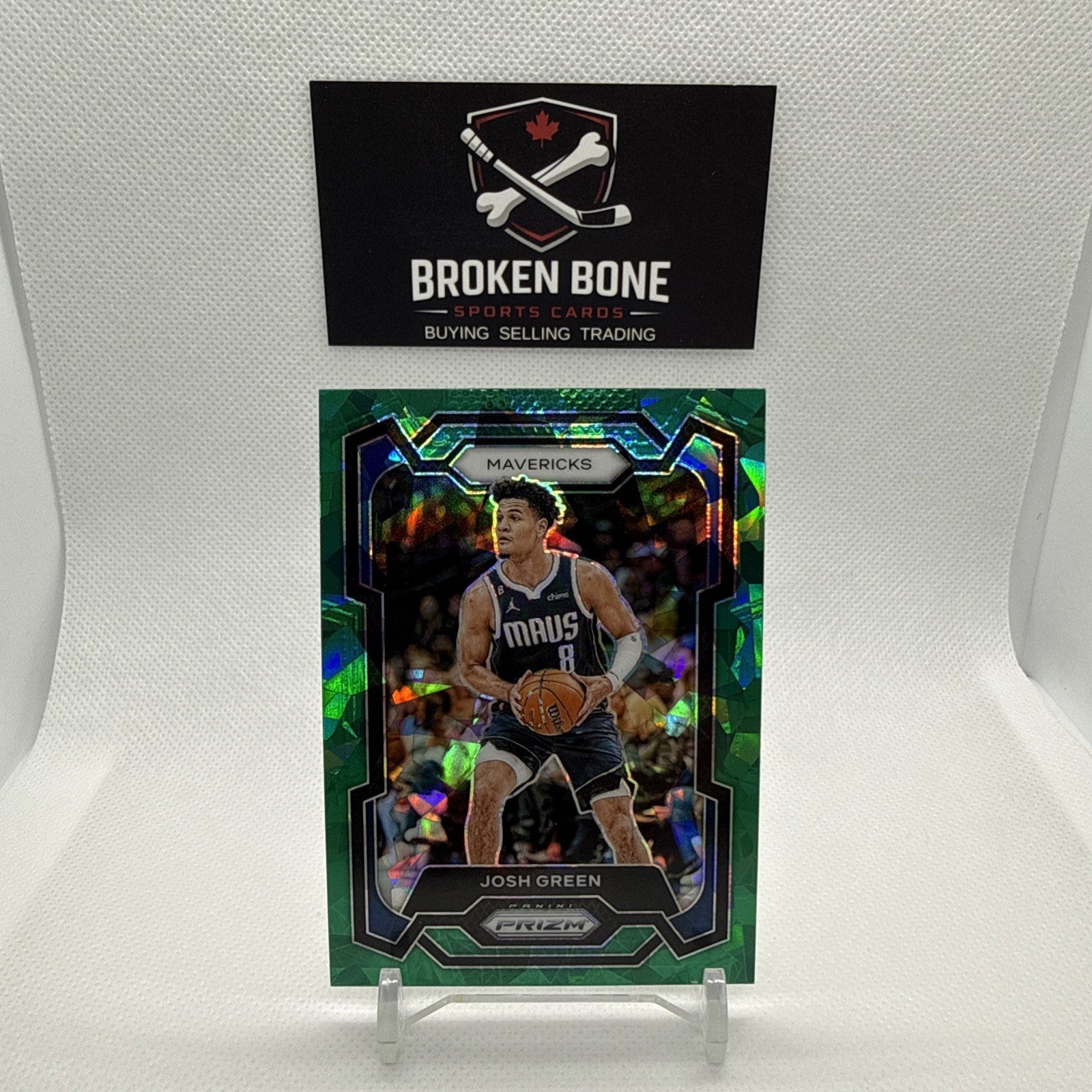 Josh Green 2023-24 Panini Prizm Green Cracked Ice SSP #201 Mavericks