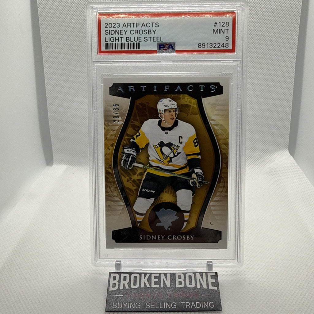 Sidney Crosby 2023 Artifacts Light Blue Steel /85 PSA 9 Penguins