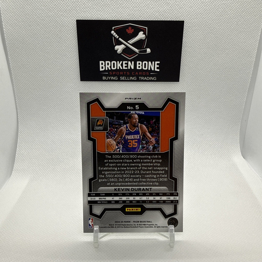 Kevin Durant 2023-24 Panini Prizm Green Cracked Ice SSP #5 Suns