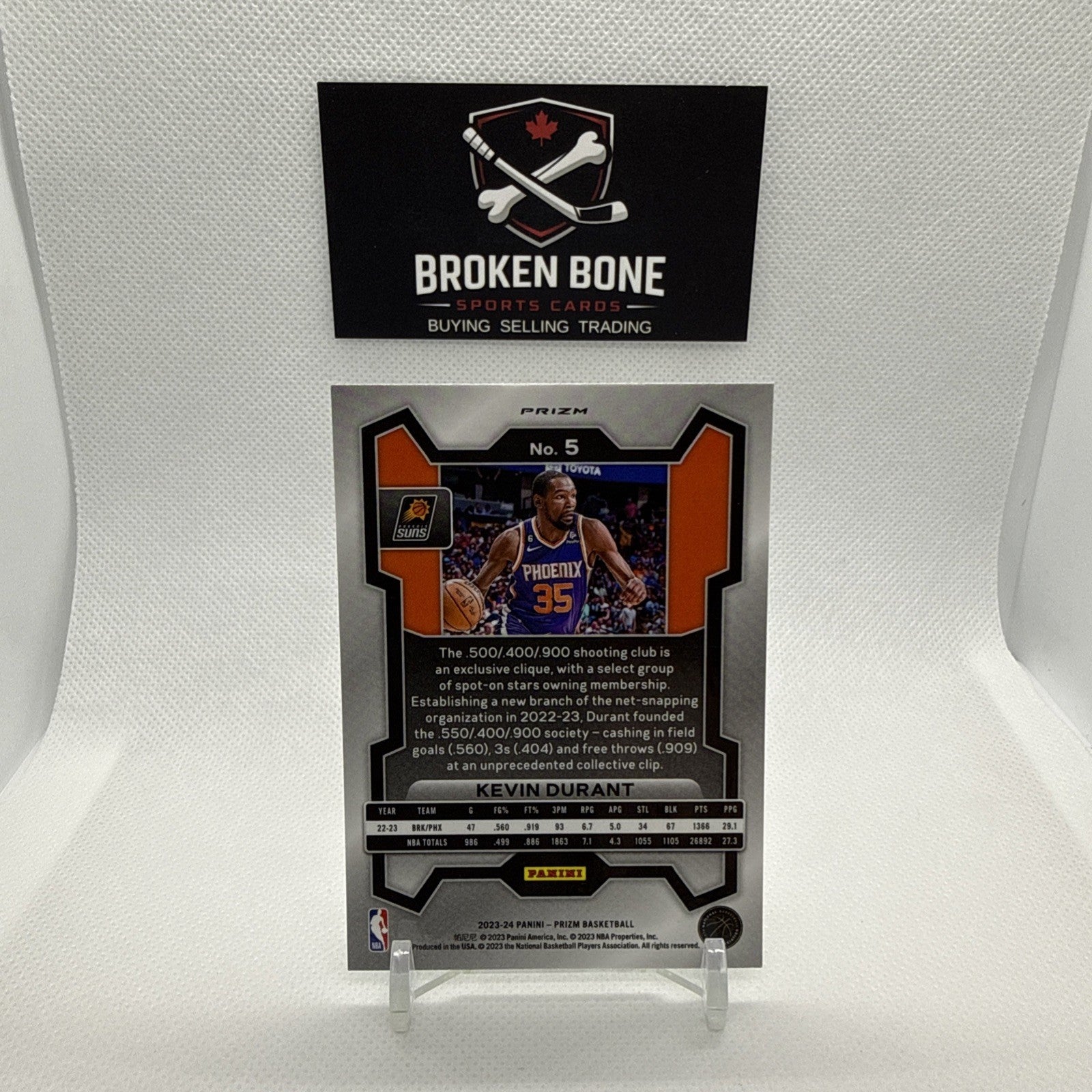 Kevin Durant 2023-24 Panini Prizm Green Cracked Ice SSP #5 Suns