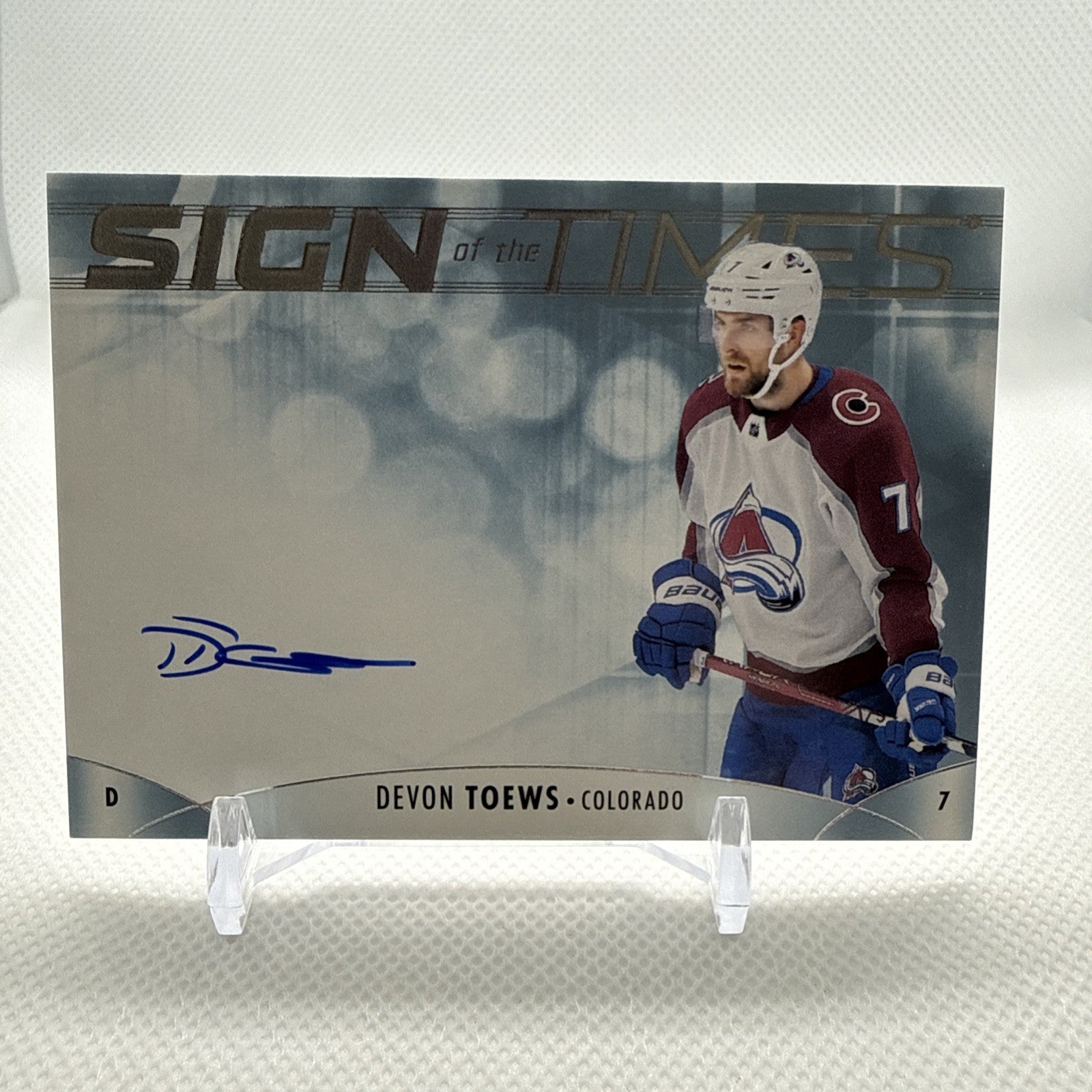 Devon Toews 2023-24 SP Authentic Sign Of the Times Auto Colorado Avalanche