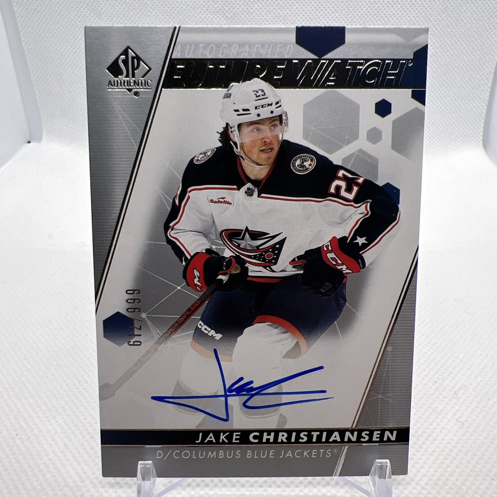 Jake Christiansen 2022-23 SP Authentic Future Watch Auto /999 Blue Jackets