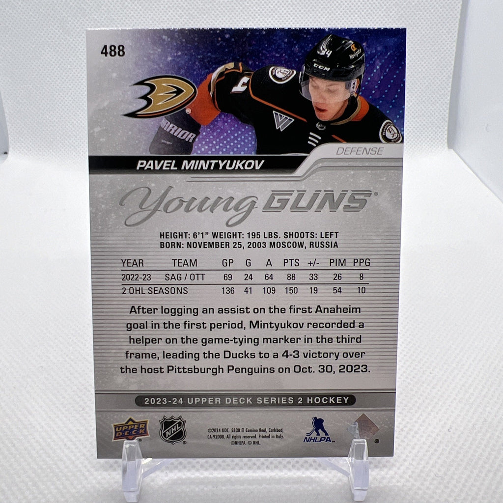 Pavel Mintyukov 2023-24 Upper Deck Young Guns Rookie Anaheim Ducks 4 RC