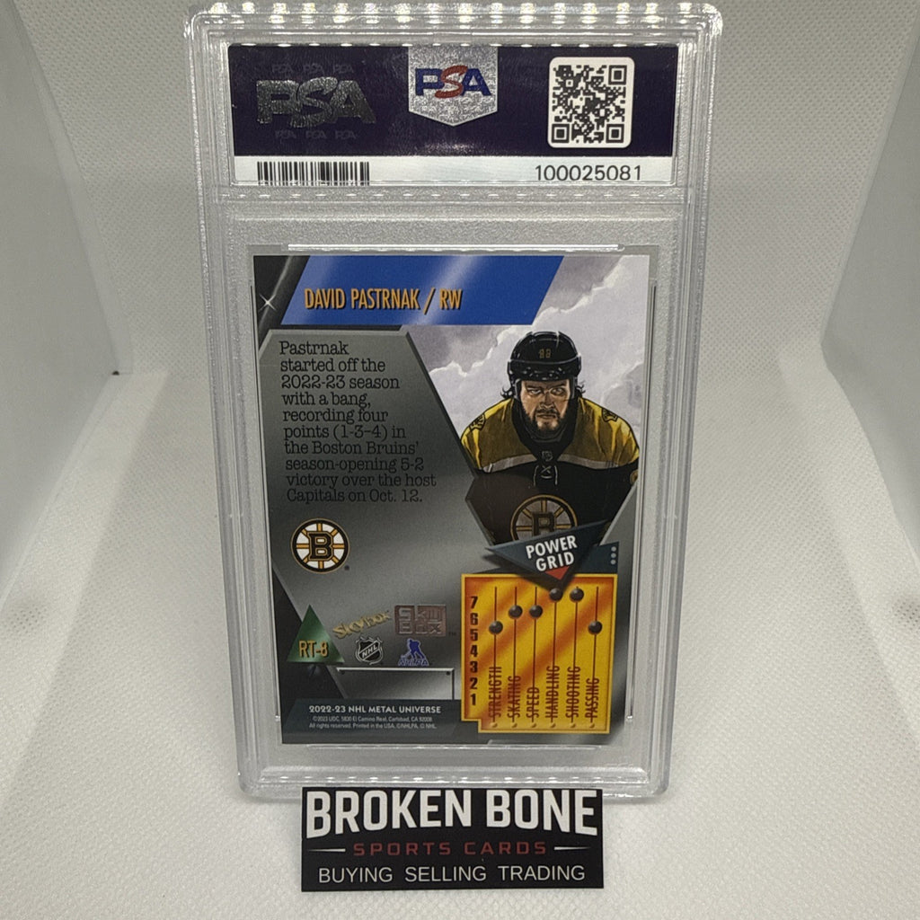 David Pastrnak 2022-23 Metal Universe 2013 Retro PMG SSP PSA 9 POP 3
