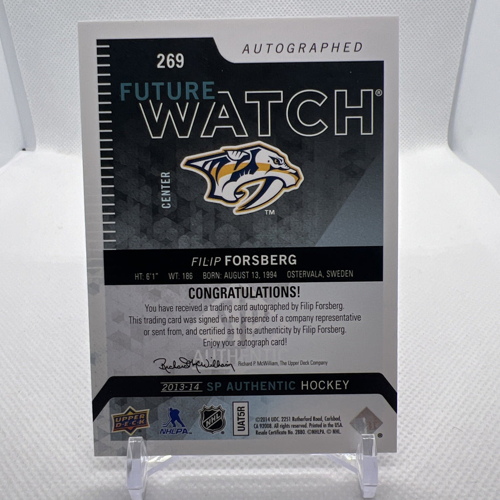 Filip Forsberg 2013-14 SP Authentic Future Watch Auto Nashville Predators