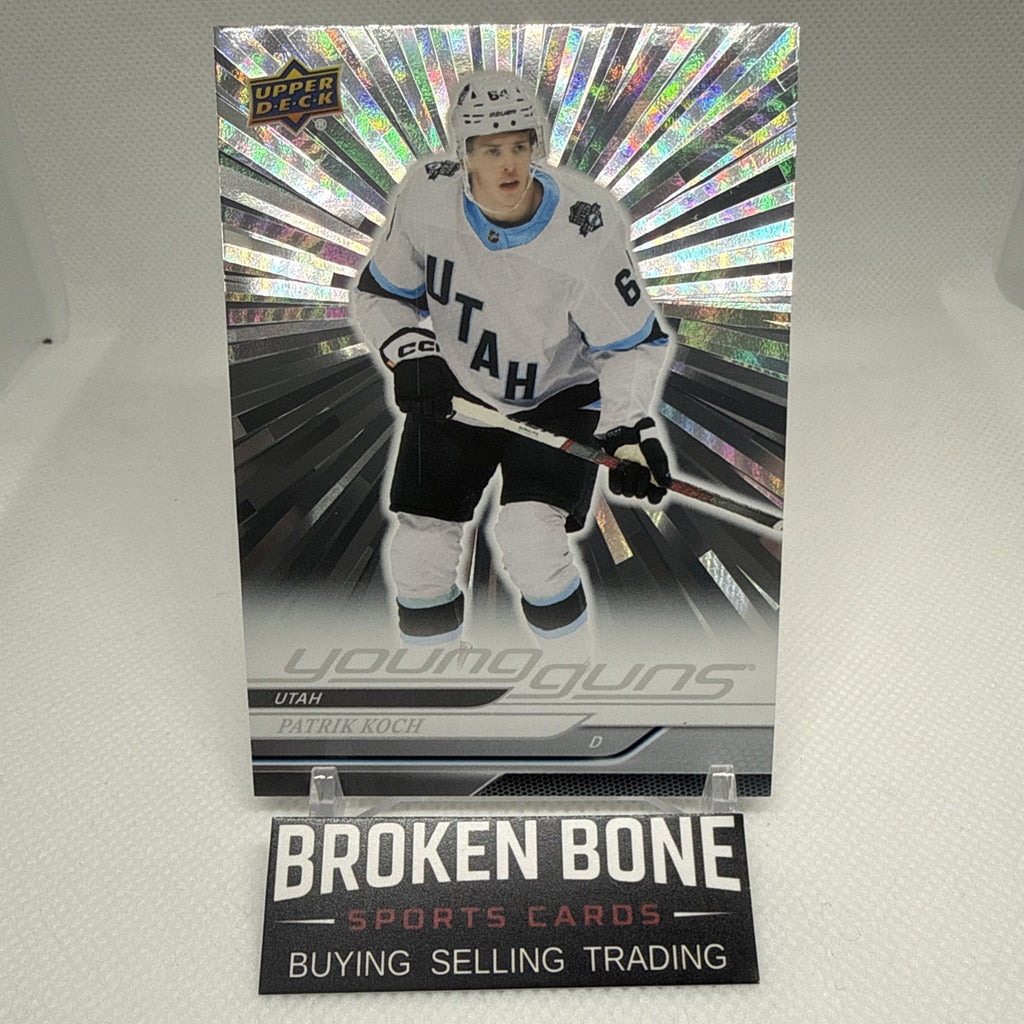 Patrik Koch 2024-25 Upper Deck Outburst Silver Young Guns Utah Mammoth RC