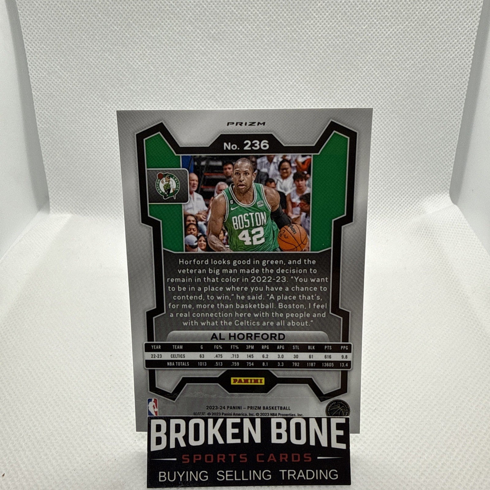 Al Horford 2023-24 Panini Prizm Green Cracked Ice SSP #236 Celtics
