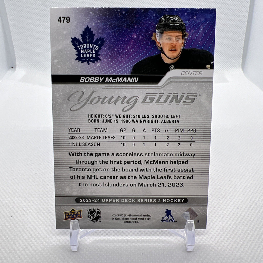 Bobby McMann 2023-24 Upper Deck Young Guns Rookie Toronto Maple Leafs 3 RC
