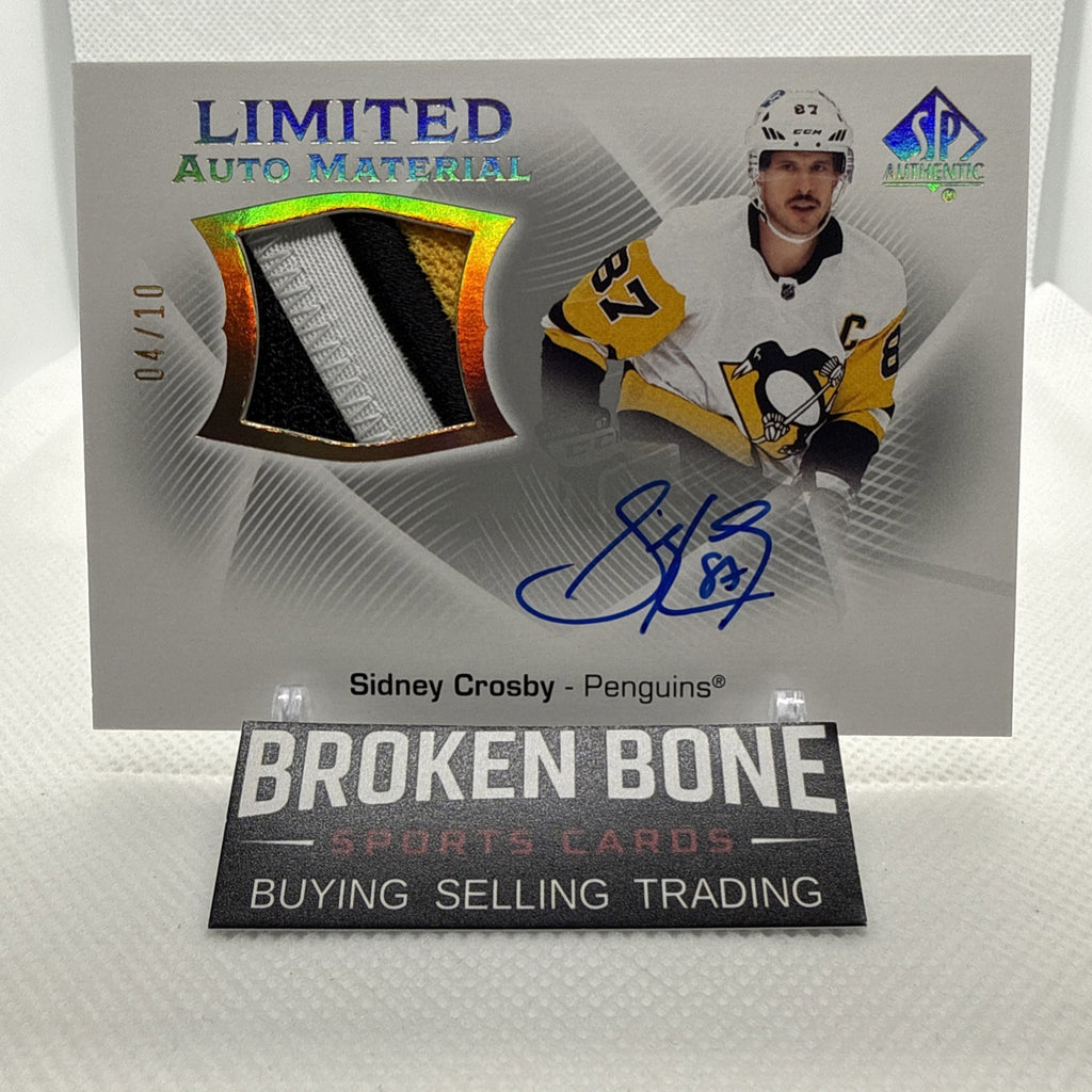 Sidney Crosby 2021-22 SP Authentic Limited Auto Material /10 Pittsburgh Penguins