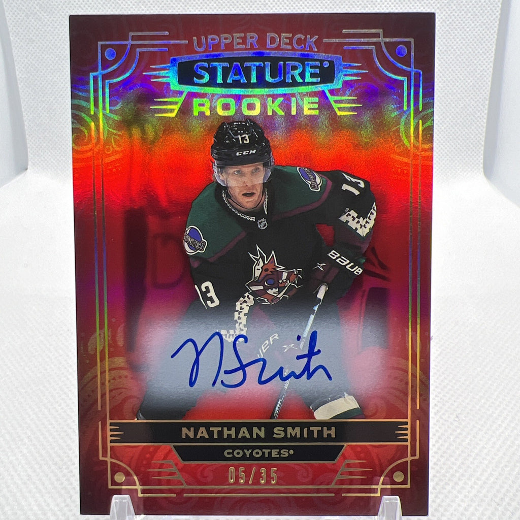 Nathan Smith 2022-23 Stature Red Rookie Auto /35 Arizona Coyotes Utah
