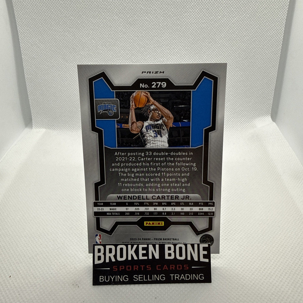 Wendell Carter Jr 2023-24 Panini Prizm Green Cracked Ice SSP #279 Magic