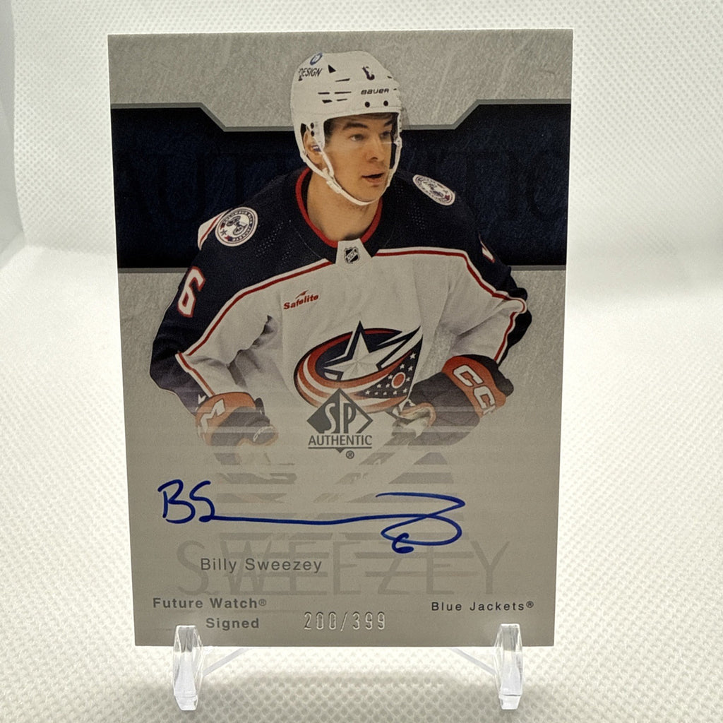 Billy Sweezey 2023-24 SP Authentic Future Watch Auto Retro Columbus Blue Jackets