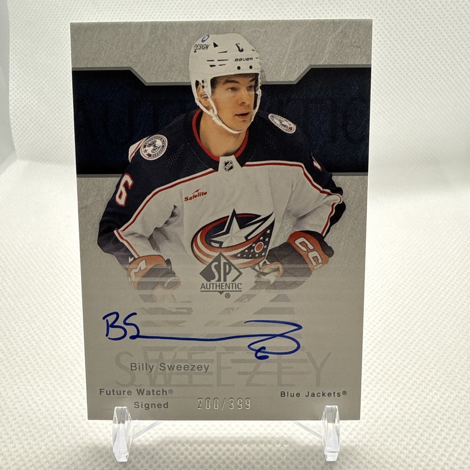 Billy Sweezey 2023-24 SP Authentic Future Watch Auto Retro Columbus Blue Jackets