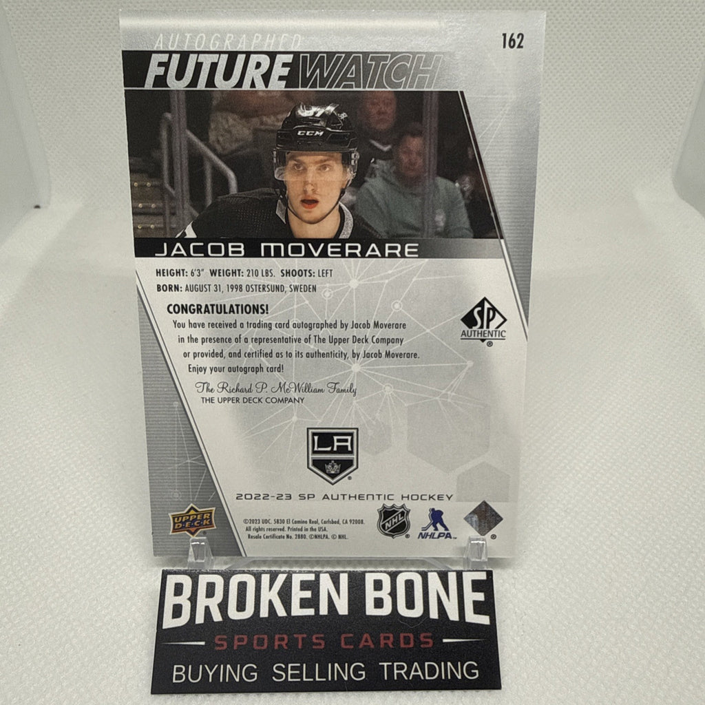 Jacob Moverare 2022-23 SP Authentic Future Watch Auto /999 Los Angeles Kings