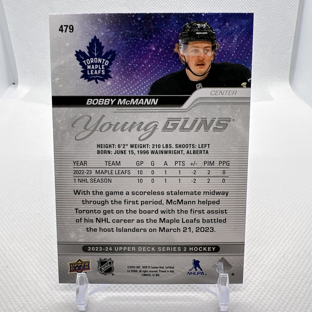 Bobby McMann 2023-24 Upper Deck Young Guns Rookie Toronto Maple Leafs 5 RC