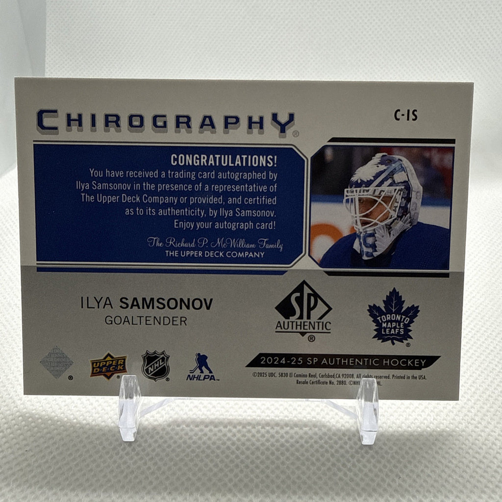 Ilya Samsonov 2024-25 SP Authentic Chirography Auto Toronto Maple Leafs