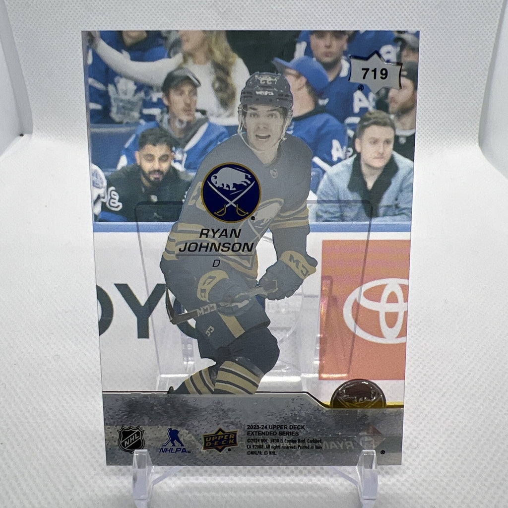 Ryan Johnson 2023-24 Upper Deck Young Guns Clear Cut Buffalo Sabres RC