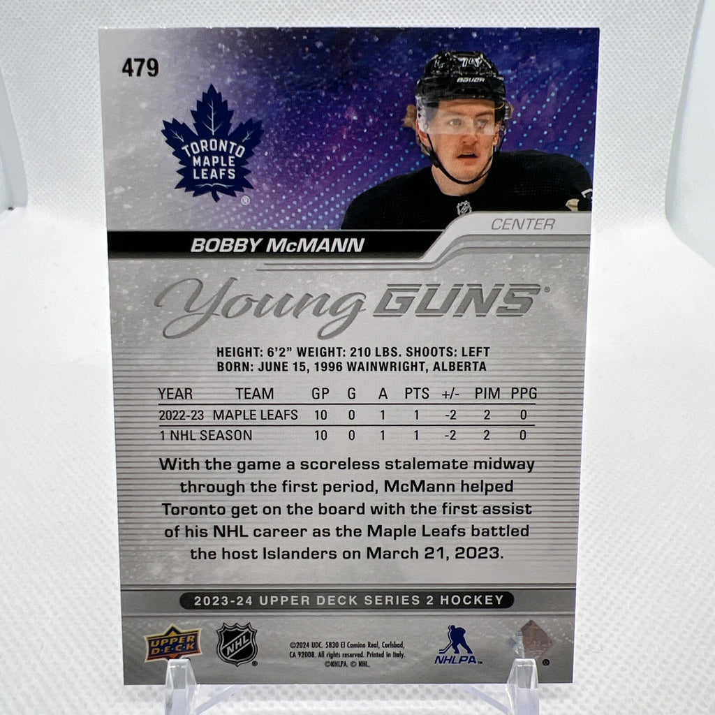 Bobby McMann 2023-24 Upper Deck Young Guns Rookie Toronto Maple Leafs RC