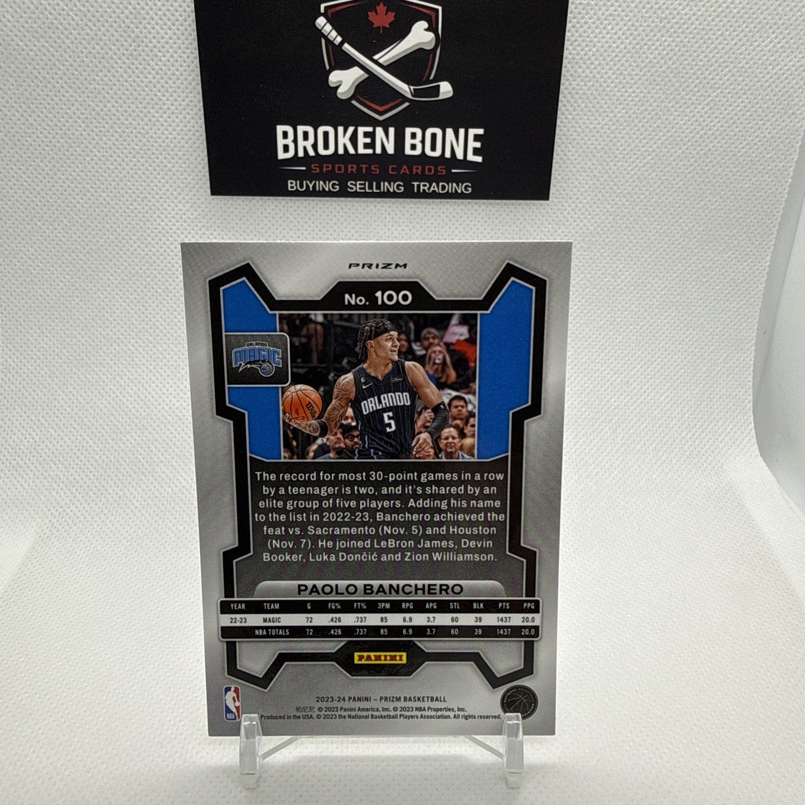 Paolo Banchero 2023-24 Panini Prizm Silver Prizm #100 Magic