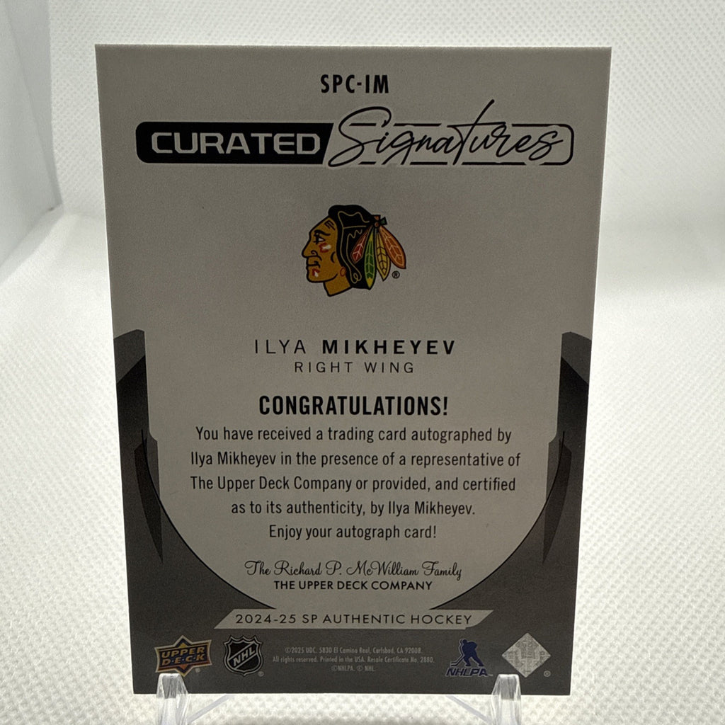 Ilya Mikheyev 2024-25 SP Authentic Curated Signatures /299 Chicago Blackhawks