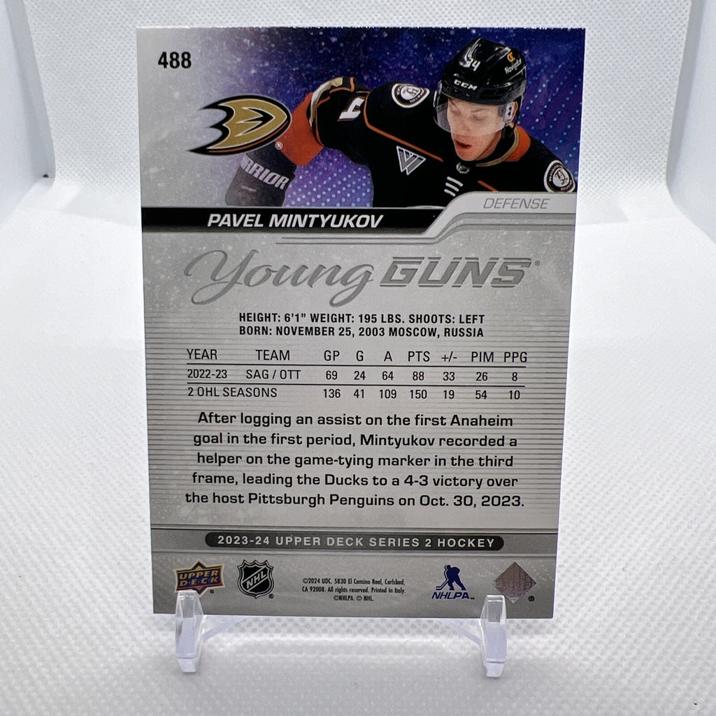 Pavel Mintyukov 2023-24 Upper Deck Young Guns Rookie Anaheim Ducks 1 RC